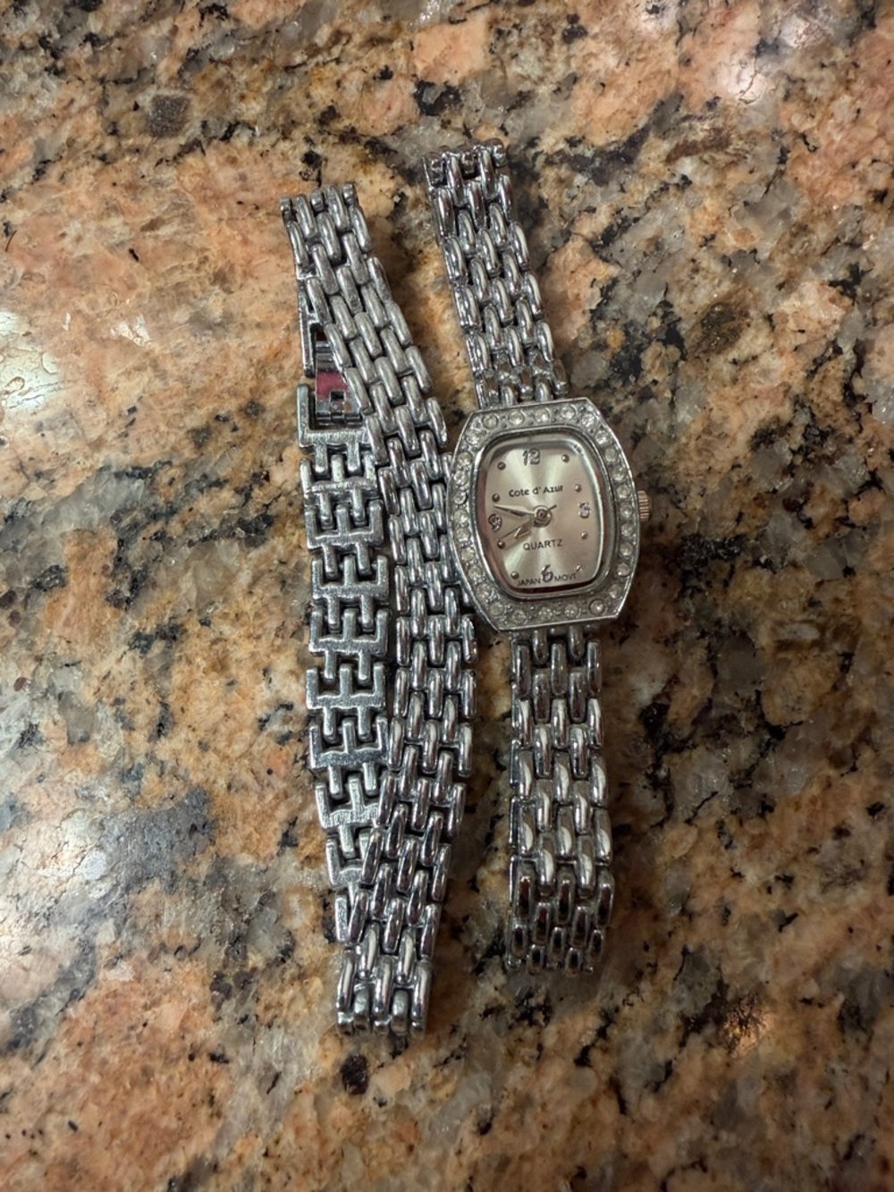 Nolan Miller Dazzling Silver Tone Crystal Accents Watch Glamour collection